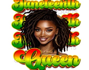 Juneteenth Dread Loc Black Girl Magic Melanin Black Woman PNG Afro Fashion girl African American clipart Planner Tshirt Tumbler Sublimation