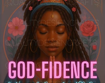 Gottvertrauen PNG | Christian Schwarze Frau Gebet Digitaler Download | Inspirierendes Faith Sublimations Design für T-Shirts, Becher & Pinnwand