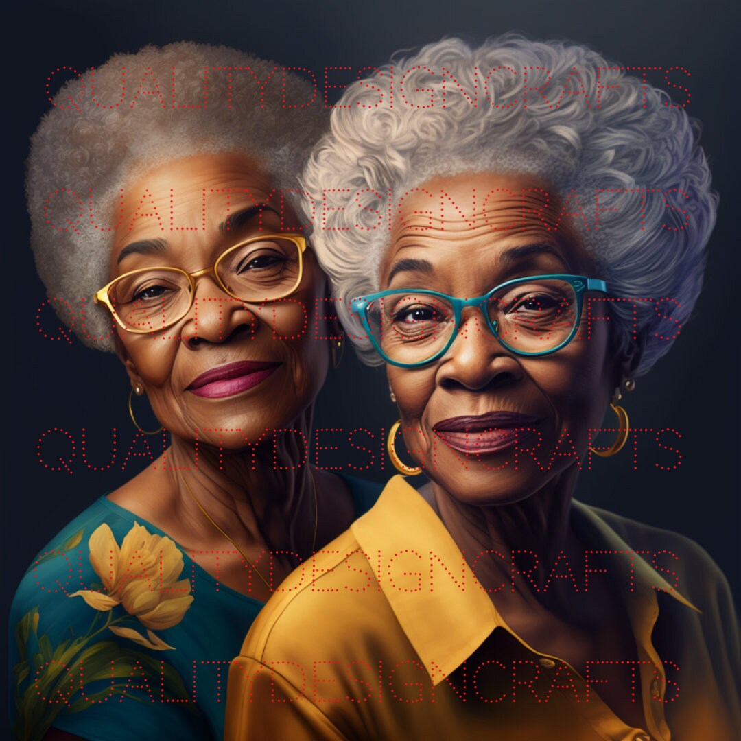 Beautiful Grandmother Black Girl Magic Melanin Black Woman PNG Afro