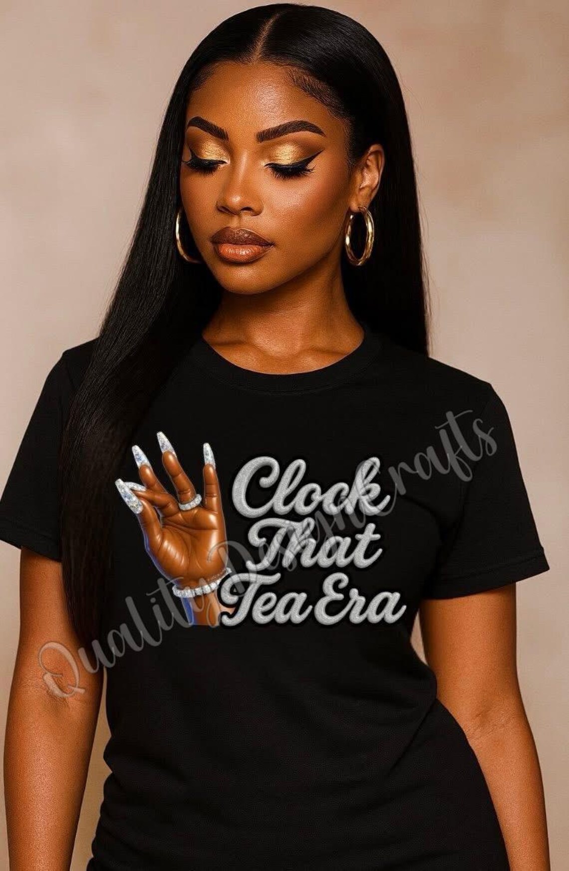 Clock That Tea Era PNG | Glitter Hand Sign Sublimation Design | Sassy ...