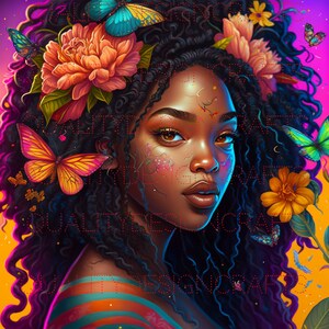 Schönes Schwarzes Mädchen Magie Melanin Schwarze Frau PNG Afro Fashion Girl Afro American Clipart PNG Planer Tshirt Tumbler Sublimation