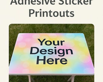 16 inx20 in Tabletop Adhesive Stickers | Custom Trade Table Covers | Physical Printouts for Folding Tables | Event, Vendor, Craft Show Decor