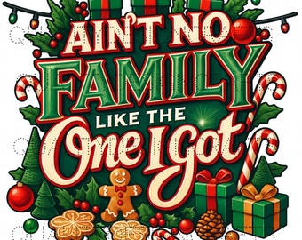 Ist keine Familie wie die, die ich habe SVG | Weihnachten Sublimation PNG | Urlaub Familientreffen Zitat Design mit Geschenken & Candy Cane Winter