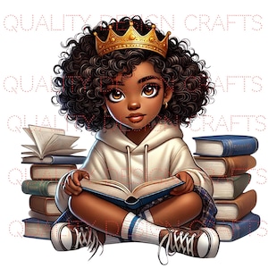 Bella ragazza nera libro magico melanina donna nera PNG moda afro ragazza afroamericana clipart PNG planner maglietta tumbler sublimazione