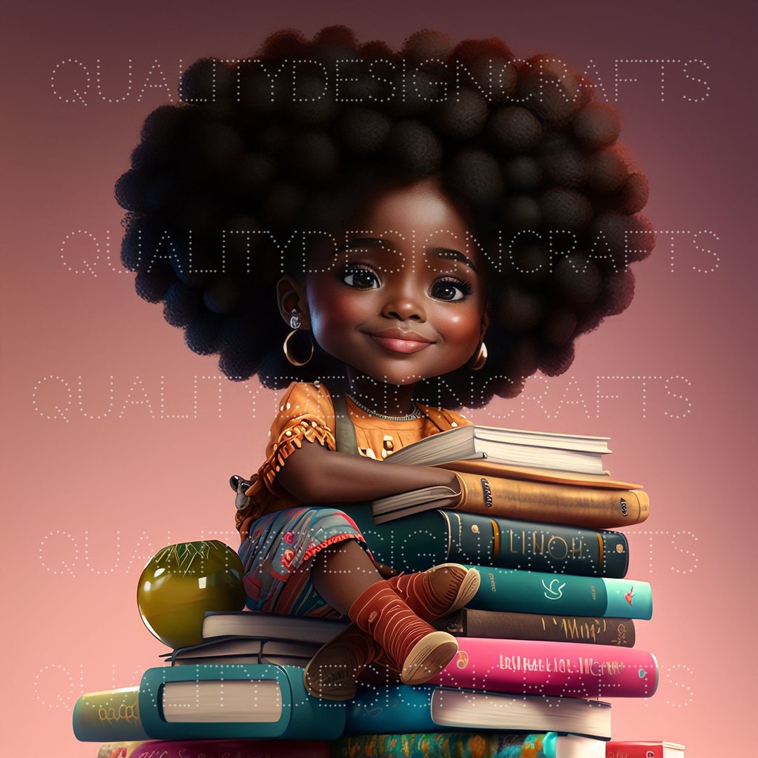 Melanin Books Queens Beautiful Black Girl Magic Black Woman PNG Afro ...