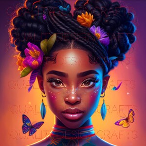 Linda garota negra melanina mágica mulher negra PNG afro fashion girl afro-americano clipart png planejador camiseta tumbler sublimação