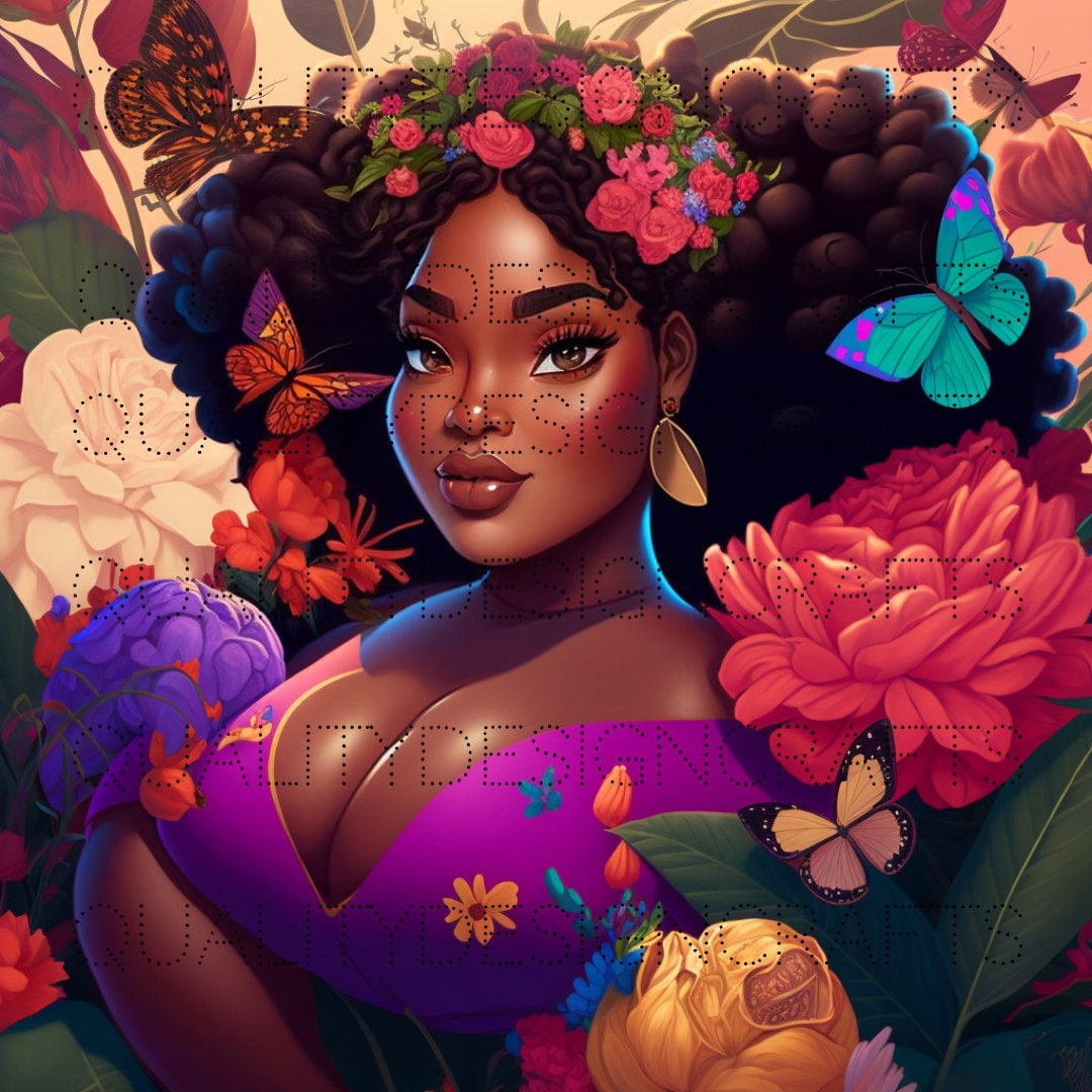 Beautiful Black Girl Magic Melanin Black Woman PNG Afro Fashion Girl ...