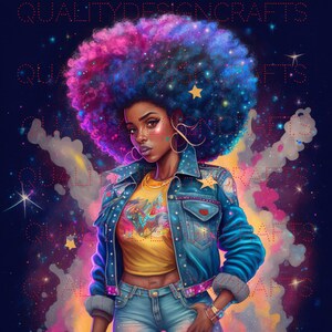 Galaxy Beautiful Black Girl Magic Melanin Black Woman PNG Afro Fashion girl African American clipart PNG Planner Tshirt Tumbler Sublimation