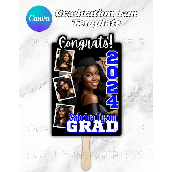 Viral Canva Template Graduation Fan Collage Custom Gift  Him Her Custom Photo Frame Drag and Drop Grad Day Gift Class of High School College