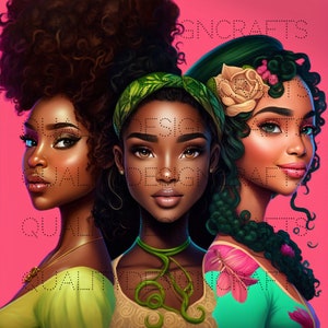 Melanin Queens Beautiful Black Girl Magic Black Woman PNG Afro Fashion girl African American clipart PNG Planner Tshirt Tumbler Sublimation