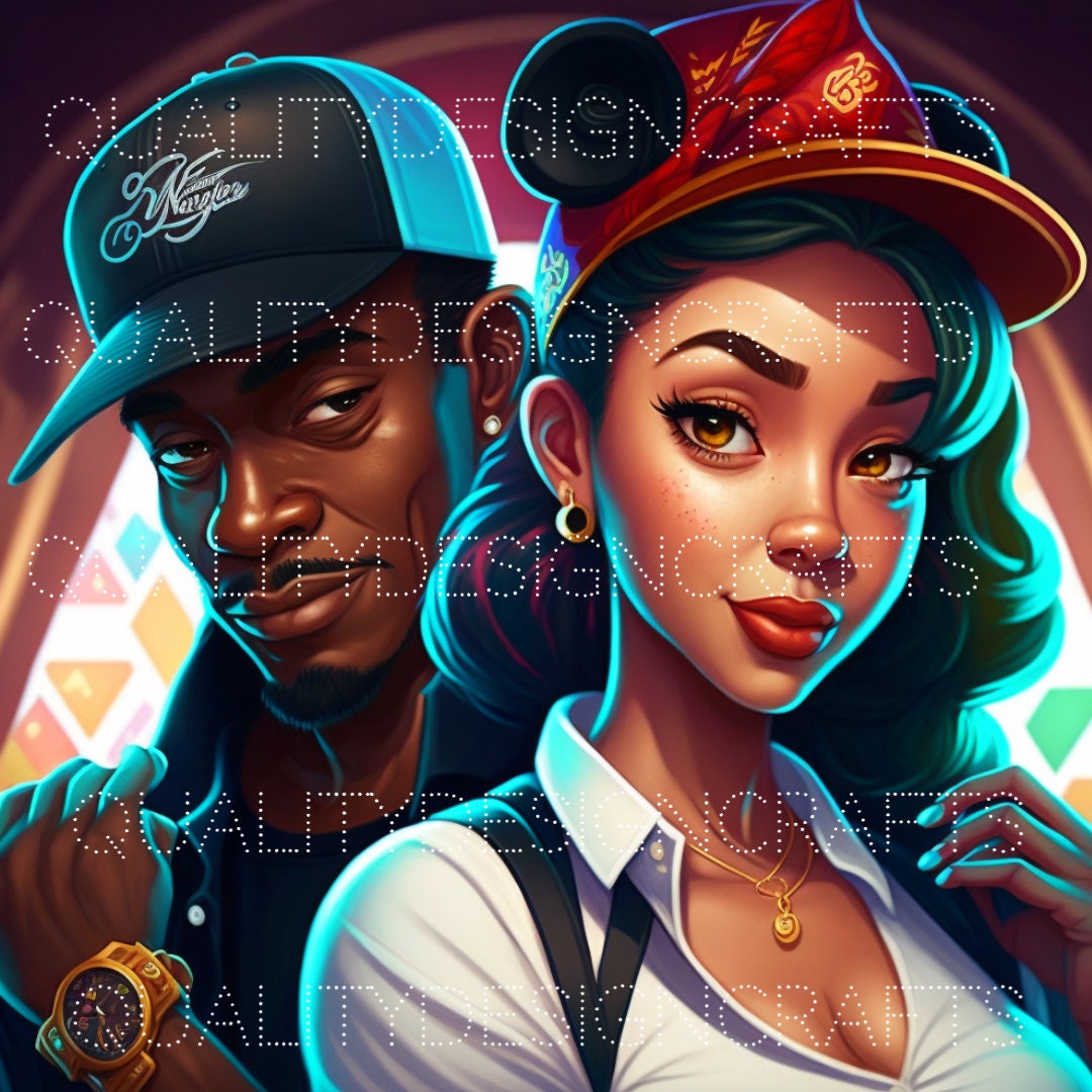 Beautiful Black Love Girl Magic Melanin Black Woman PNG Afro Fashion Girl African American