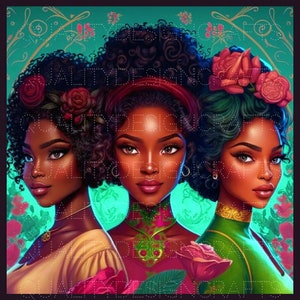 Melanin Queens Beautiful Black Girl Magic Black Woman PNG Afro Fashion girl African American clipart PNG Planner Tshirt Tumbler Sublimation