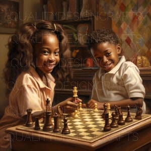 Schaken Prins Prinses Kids Beautiful Black Girl Magic Melanin Black PNG African American clipart PNG Planner Tshirt Tumbler Sublimation