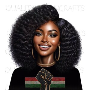 Rainha da África Linda garota negra melanina mágica Mulher negra PNG Afro Fashion girl Afro-americano clipart PNG Planner Tumbler Sublimação
