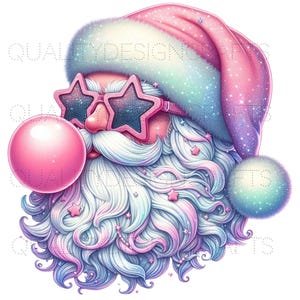 Óculos de sol rosa estrela de papai noel divertido moderno inverno natal mágico feriado clipart planejador camiseta copo sublimação