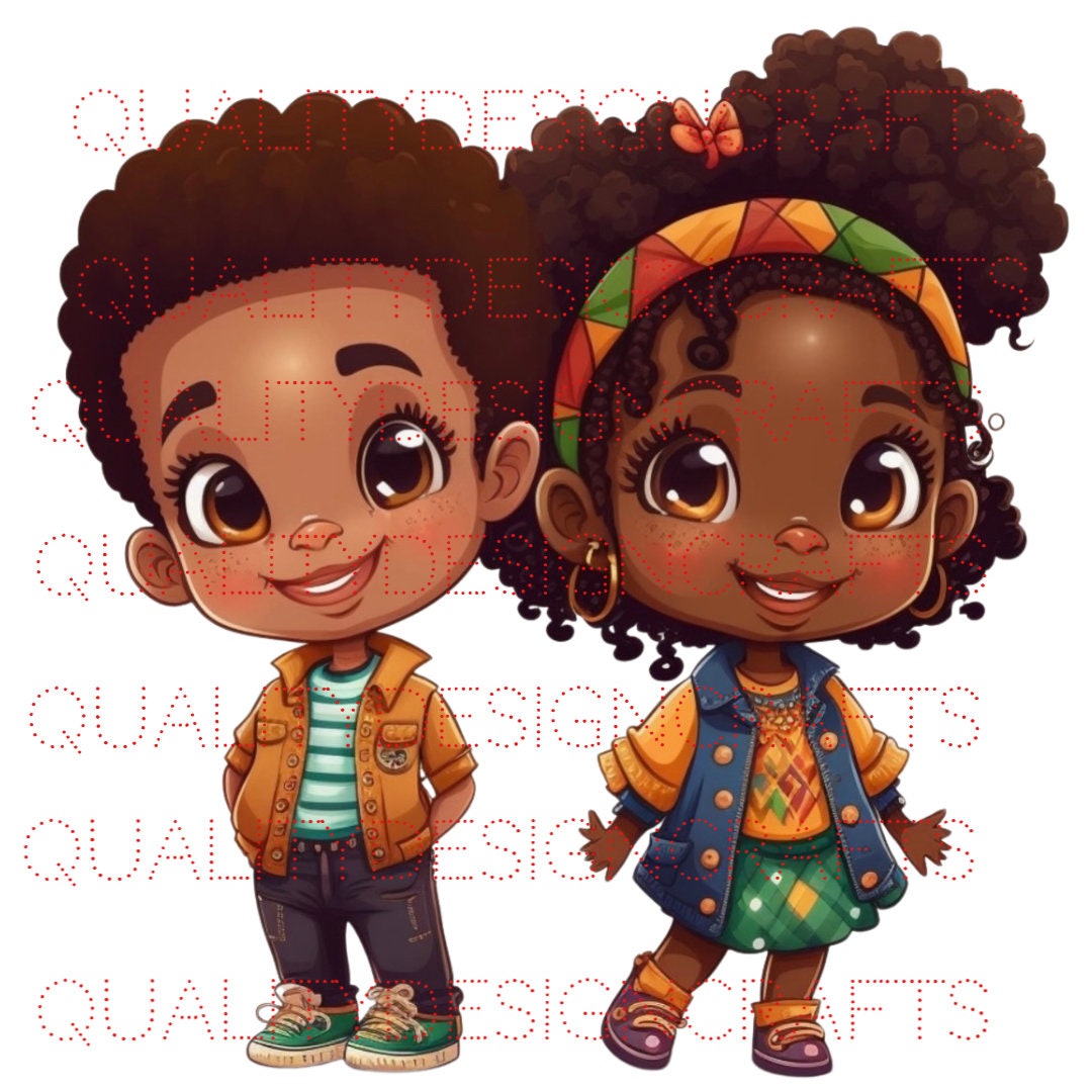Prince Princess Kids Beautiful Black Girl Magic Melanin Black PNG