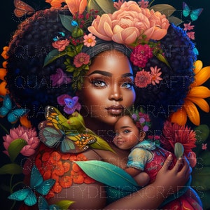 Linda mãe menina negra melanina mágica mulher negra PNG afro fashion girl afro-americano clipart png planejador camiseta tumbler sublimação