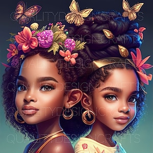 Bambini Principessa Black Girl Magic Melanin Black Woman PNG Afro Fashion ragazza afroamericana clipart PNG Planner Tshirt Tumbler Sublimazione