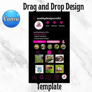 Plantilla de Canva para tarjetas de presentación pequeñas virales para redes sociales Collage para él y para ella Marco de fotos personalizado Arrastrar y soltar Promocional Hágalo usted mismo Simple Fácil
