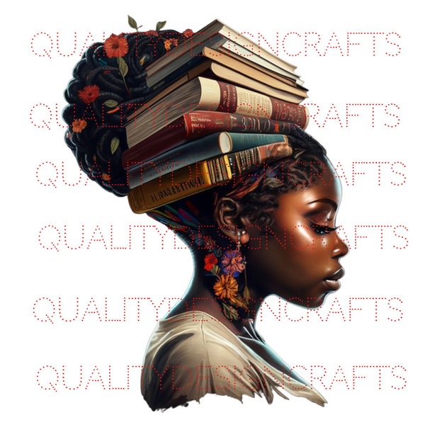 Transparent Book Black Girl Magic Melanin Black Woman PNG Afro Fashion girl African American clipart Planner Tshirt Tumbler Sublimation