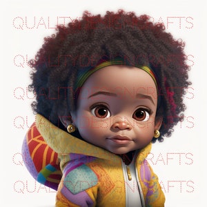 Transparante Prinses Kinderen Mooi Zwart Meisje Magic Melanine Zwart PNG Mode Afro-Amerikaanse clipart Planner Tshirt Tumbler Sublimatie