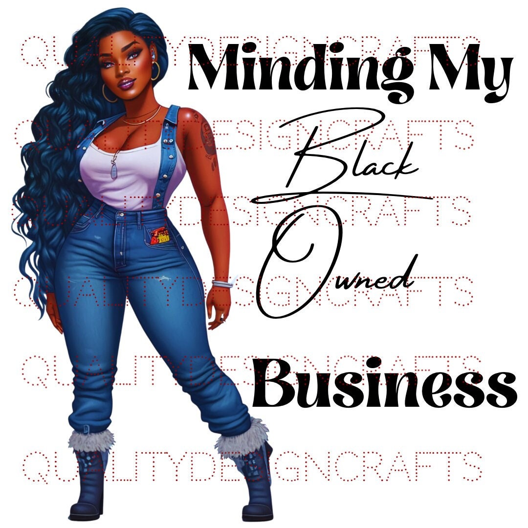 Small Business Baddie Black Girl Magic Love Hearts Melanin Black PNG