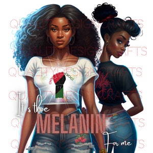 Melanina Linda Garota Negra Mágica Melanina Mulher Negra PNG Afro Fashion girl Afro-Americano clipart PNG Planejador Camiseta Tumbler Sublimação