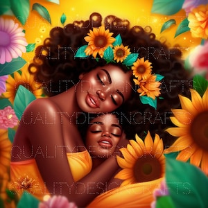 Linda mãe menina negra melanina mágica mulher negra PNG afro fashion girl afro-americano clipart png planejador camiseta tumbler sublimação