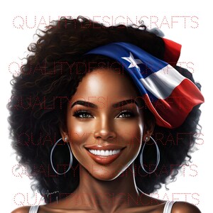 Transparent Beautiful Puerto Rican Girl Magic Melanin Woman PNG  Fashion Puerto Rico  Hispanic Heritage Pride clipart Planner Sublimation