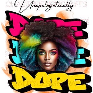 Transparente colorido linda garota negra melanina mágica mulher negra PNG afro moda afro-americana clipart planejador camiseta sublimação
