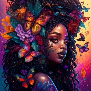 Beautiful Dreadlock Black Girl Magic Melanin Black Woman PNG Afro Fashion girl African American clipart Planner Tshirt Tumbler Sublimation