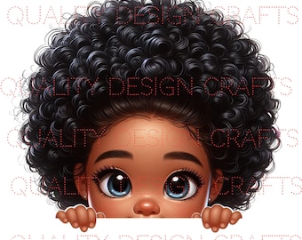 Peekaboo Beautiful Black Girl Magic Melanin Black Woman PNG Afro  girl African American clipart PNG Planner Tshirt Tumbler Sublimation