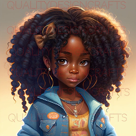 Kids Beautiful Black Girl Magic Melanin Black Woman PNG Afro