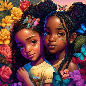 Bambini Bella ragazza nera Magia Melanina Donna nera PNG Afro Fashion ragazza Afroamericana clipart PNG Planner Tshirt Tumbler Sublimazione