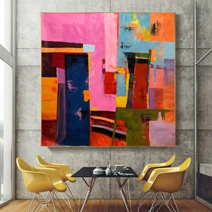 150 cm x 150 cm Original XXL Acrylic Painting Large Picture Art Colorful Hand Painted Abstract 380