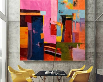 150 cm x 150 cm Original XXL Acrylic Painting Large Picture Art Colorful Hand Painted Abstract 380