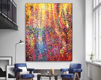 200 cm x 150 cm Original XXL acrylic painting large picture canvas gold leaf imt. Canvas Art Oversize Handpainted 330