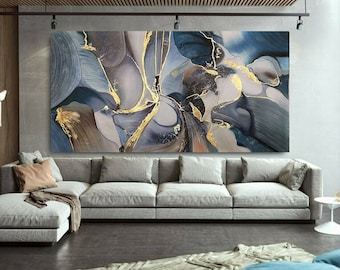 100 cm x 200 cm Originale XXL Pittura acrilica Grande immagine su tela Oversize Dipinto a mano Pittura acrilica su tela Astratta Astratta 129