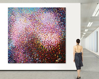 200 cm x 200 cm Original XXL acrylique peinture grande toile Art surdimensionné peinture à la main acrylique toile abstrait abstrait 375