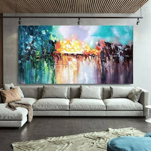 100 cm x 200 cm Original XXL acrylic painting large picture canvas canvas art oversize handpaint acrylic painting canvas impressionistic 3D 405