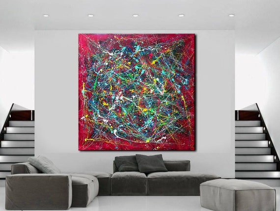 200 Cm X 200 Cm Original XXL Acrylic Painting, Large Picture