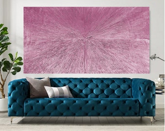100 cm x 200 cm peinture acrylique XXL originale grand écran Canvas Art Oversize Handpaint Toile acrylique Pearl Rose 3D