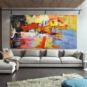 100 cm x 200 cm Original XXL Acrylic Painting Large Picture Canvas Art Oversize Handpaint Acrylic Painting Canvas Abstract Abstract 175