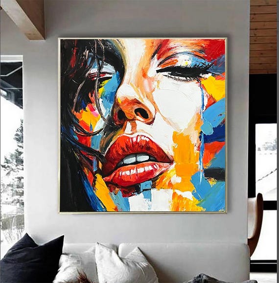100 Cm X 100 Cm Original XXL Acrylic Painting Large Picture Canvas
