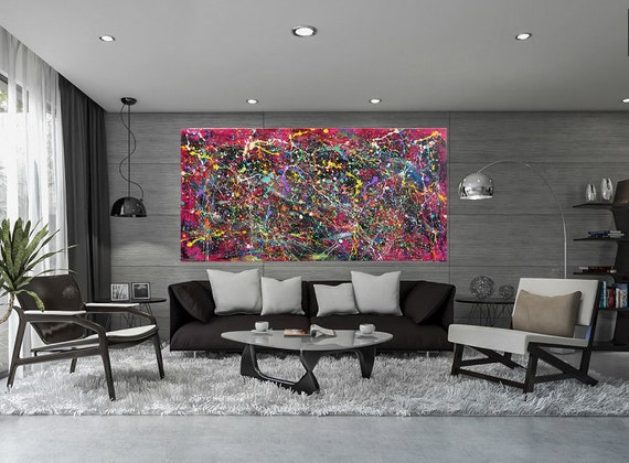 200 Cm X 100 Cm Original XXL Acrylic Painting Large Picture Art