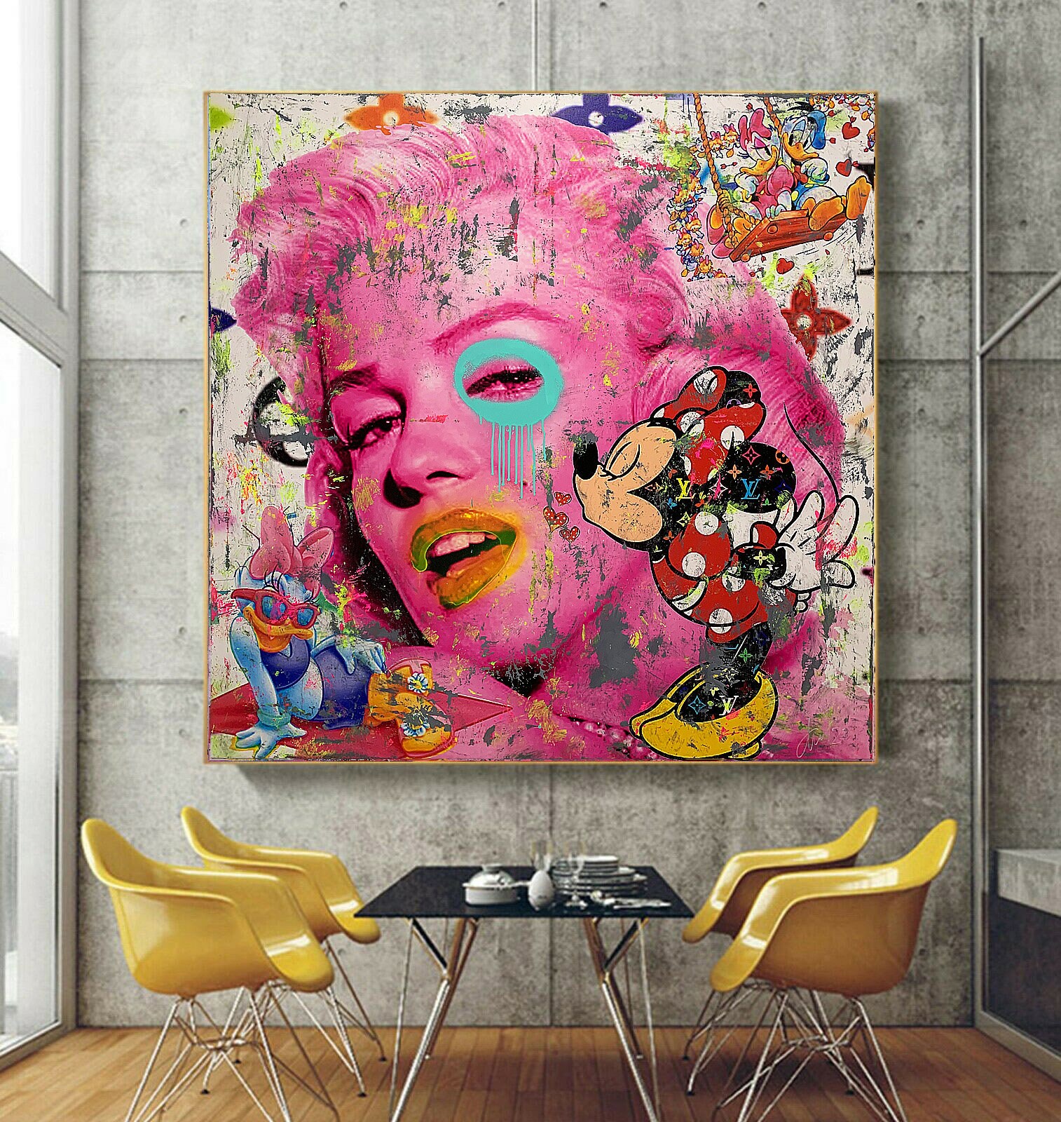 Quadro Su Tela Pop Art 60x40 Cm – Stampa Artistica Di Alta Qualità, Made In Germany, Decorazione Murale Moderna