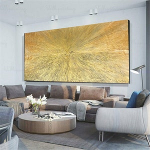 100 cm x 200 cm Original XXL Acrylic Painting Large Picture Canvas Art Oversize Handpaint Acrylic Painting Canvas Abstract Abstract Gold 3D
