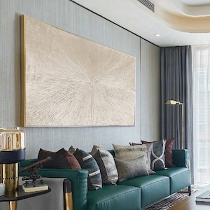 100cm x 200cm Original XXL Acryl Gemälde großes Bild Leinwand Canvas Art Oversize Handpaint Acrylbild Leinwand Pearl White Perlweiss 3D