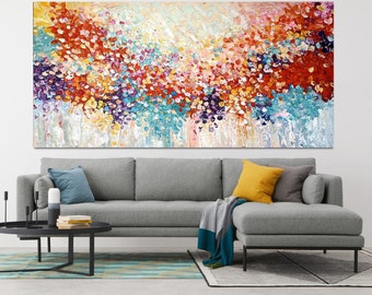 100 cm x 200 cm Originale XXL Pittura acrilica Grande immagine su tela Oversize Dipinto a mano Pittura acrilica su tela Astratta Astratta 259