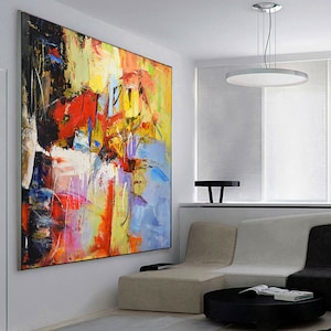 150 cm x 150 cm Original XXL Acrylic Painting Large Picture Art Colorful Hand Painted Abstract Paint Canvas 119